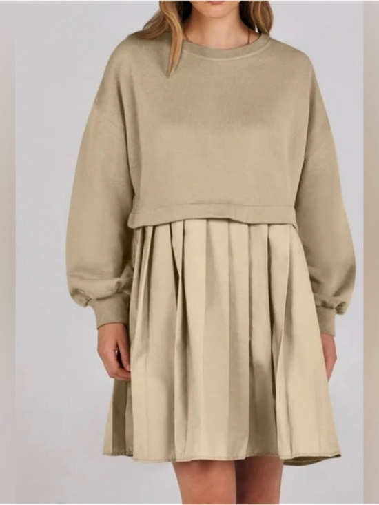 Anrabess Dresses & Skirts - ANRABESS Oversized Sweatshirt Dress with Pleated Skirt - New with Label - Size M